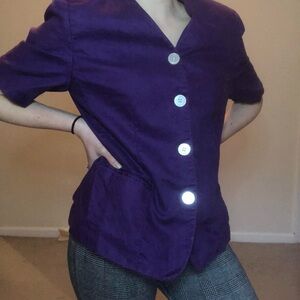 Purple Button-Up Blazer